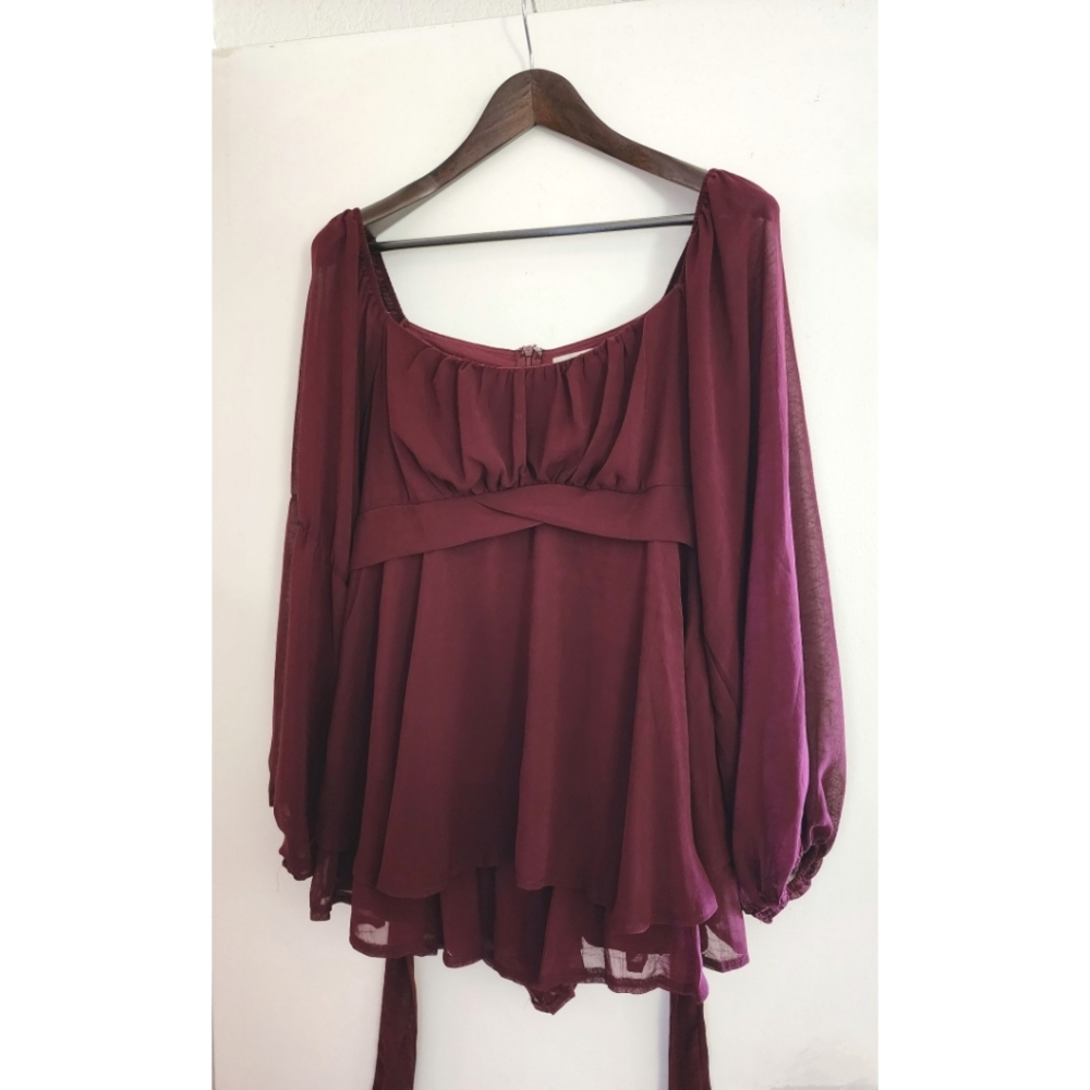 Maroon red romper
